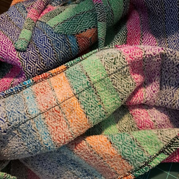 Molina Hoodie Mens M 38/40 Pullover Mexi Baja Beach Blanket Striped Multi Unisex - Picture 14 of 16